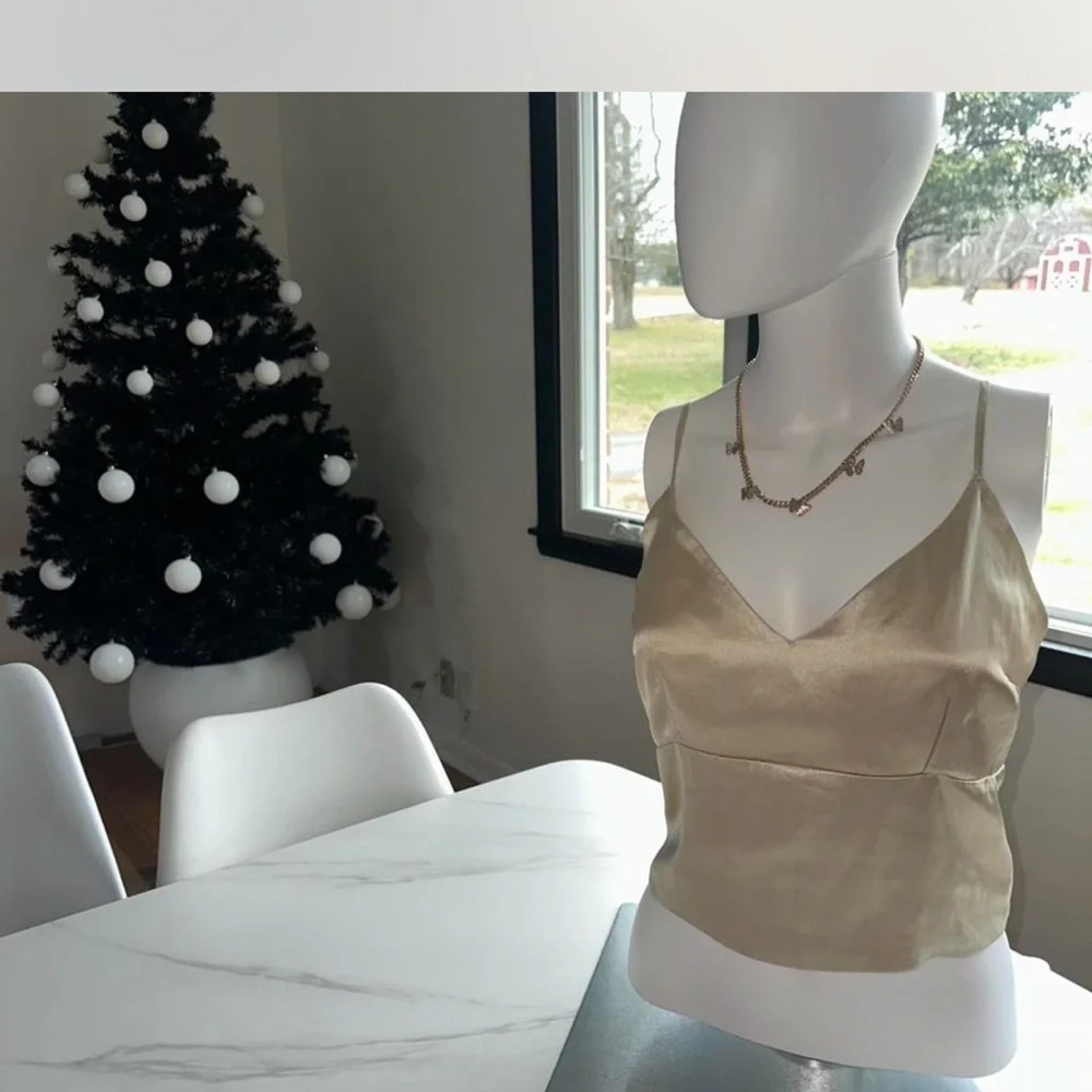 Abercrombie and fitch Elegant Gold Satin Cami Top - Picture 1 of 2